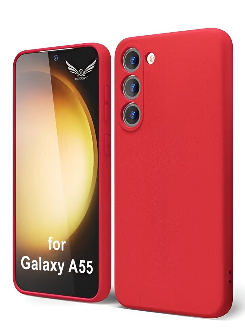 BORTONY Samsung Galaxy A55 Case Cover Flexible Soft Silicone Slim Fit Case for Galaxy A55 Anti Scratch with Inside Microfiber Lining Shockproof Protective Phone Case for Galaxy A55 Case 6.6 inch - Image 1